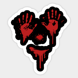 Bloody Hands Smile Halloween Sticker